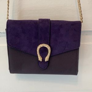 Big Buddha purple gold chain shoulder purse